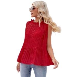 NWT Nanette Lepore Carmine Sleeveless Blouse Top  Shimmery Rose Size Large